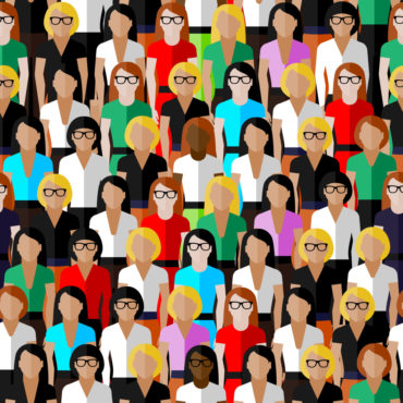 stylized people of different races and genders