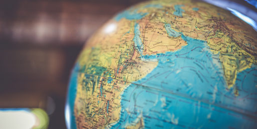 Side view of globe.