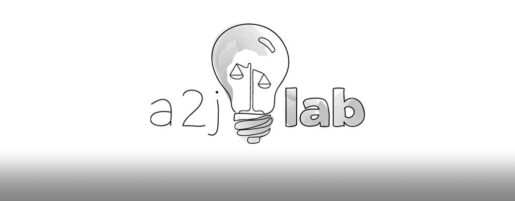 A sketch of the Access to Justice Lab logo with a lightbulb.