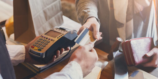 Credit card about to be swiped.