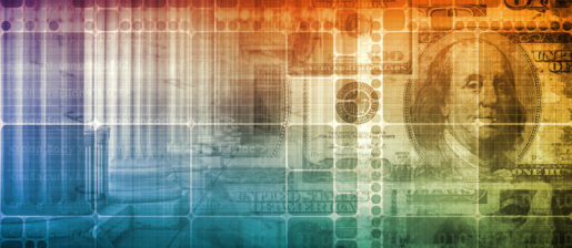 Multicolored canvas print of a $100 bill.