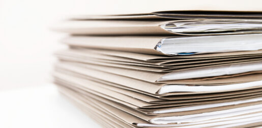 Sheet of files and papers.